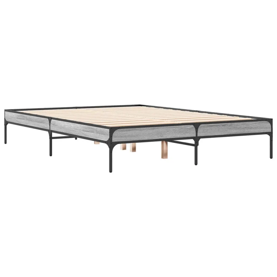 Cadre de lit sans matelas sonoma gris 140x190 cm - 3