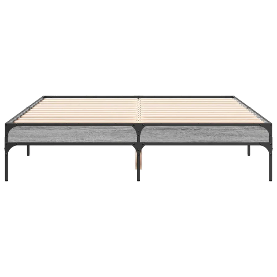 Cadre de lit sans matelas sonoma gris 140x190 cm - 4