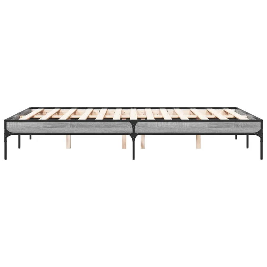 Cadre de lit sans matelas sonoma gris 140x190 cm - 5