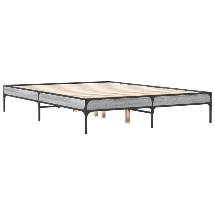 Cadre de lit sans matelas sonoma gris 140x190 cm - 6