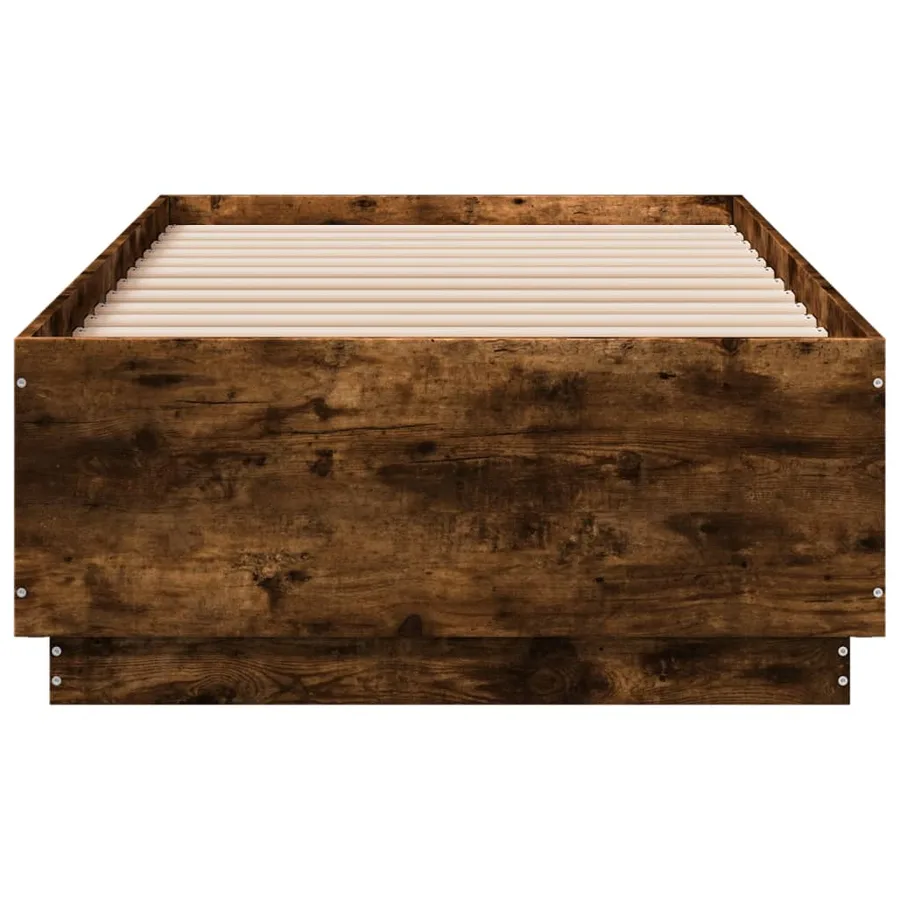 Cadre de lit avec LED sans matelas chêne fumé 75x190 cm - 6
