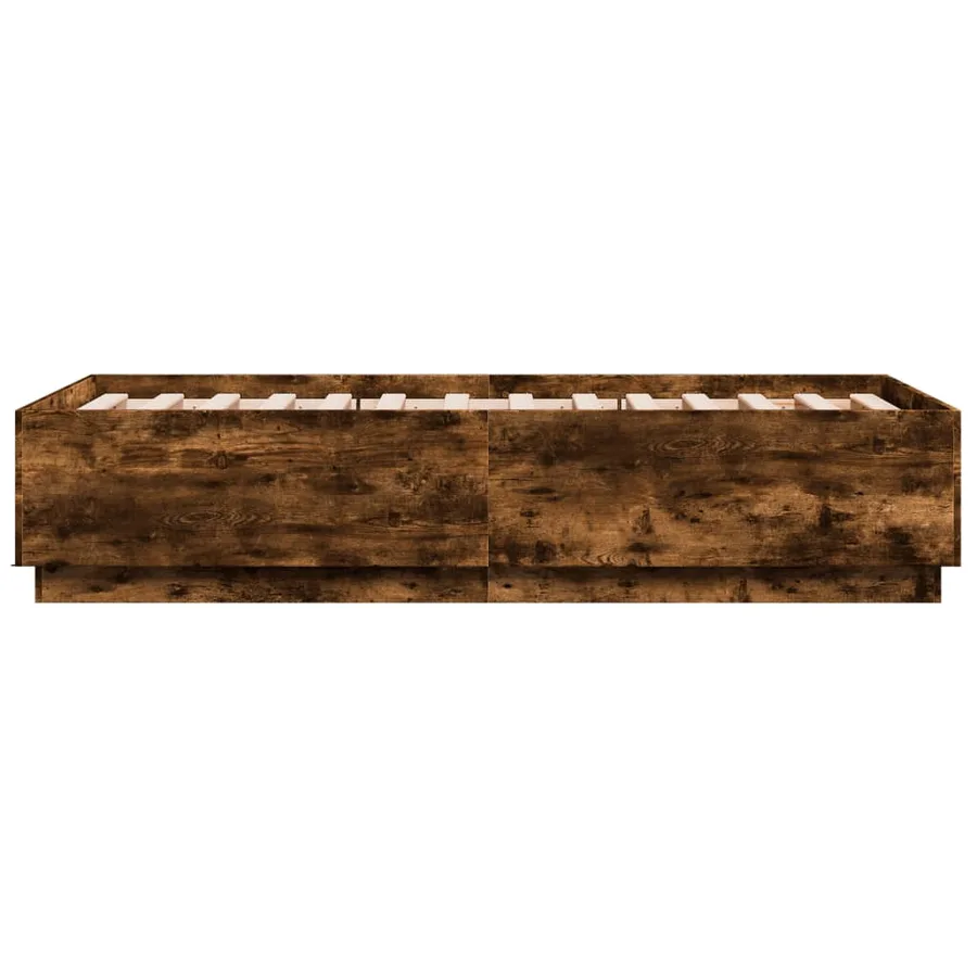 Cadre de lit avec LED sans matelas chêne fumé 75x190 cm - 7