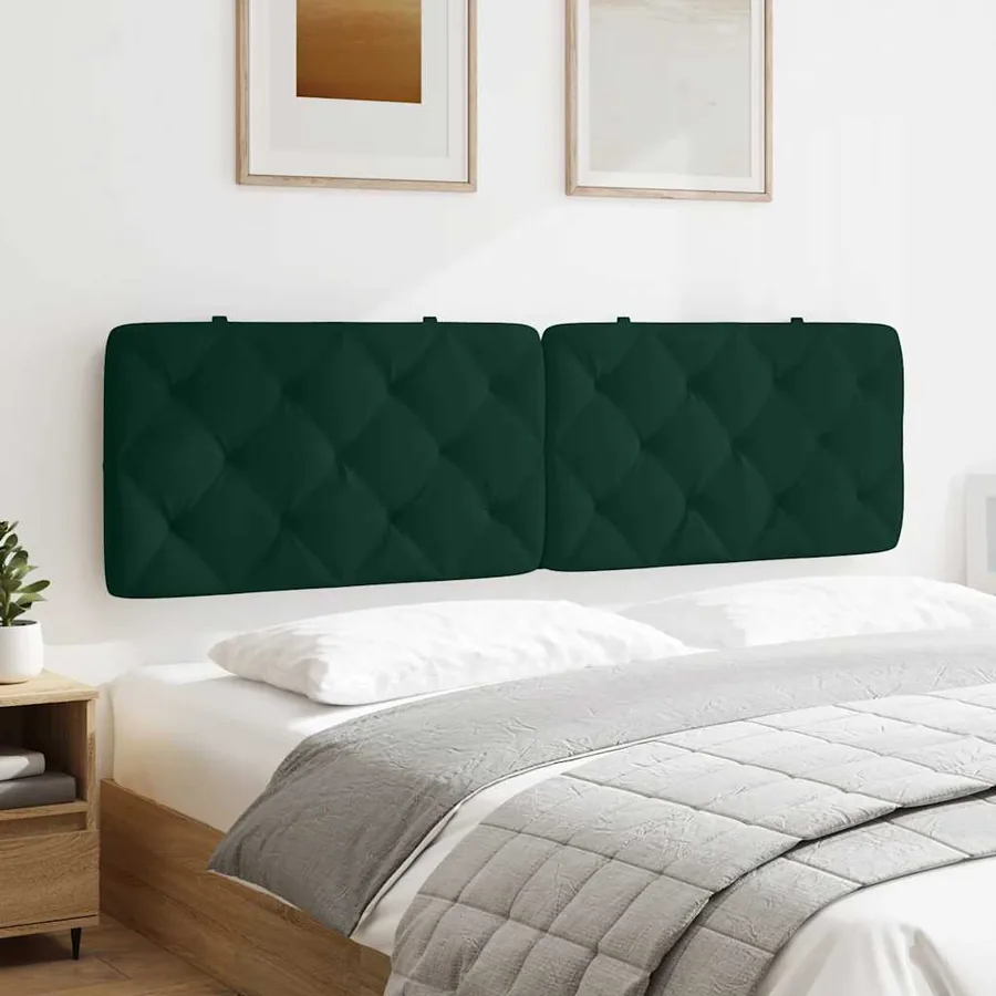 Coussin de tête de lit vert foncé 180 cm velours