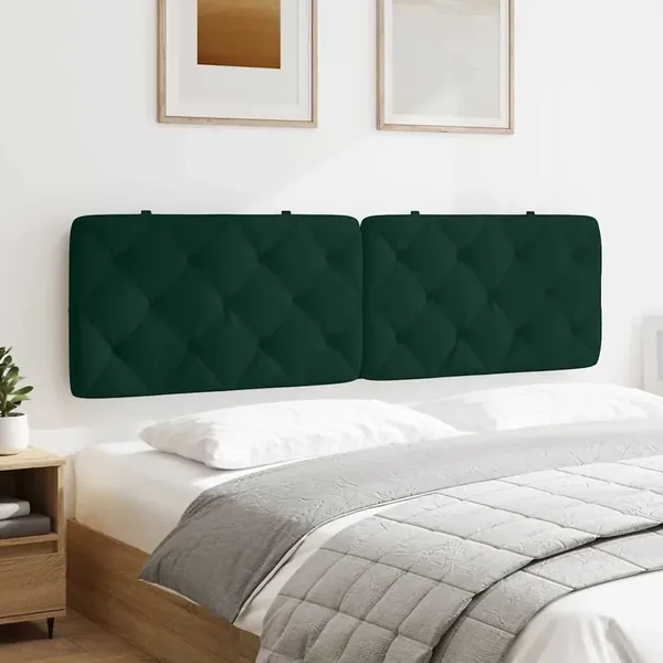 Coussin de tête de lit vert foncé 180 cm velours