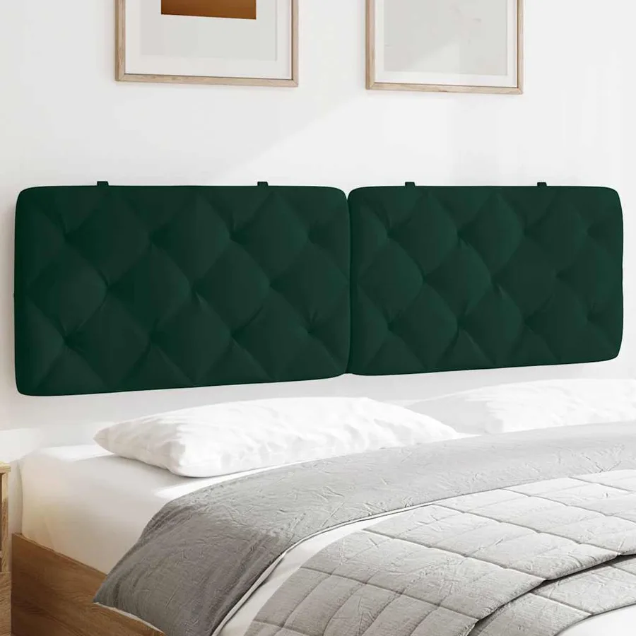Coussin de tête de lit vert foncé 180 cm velours - 4