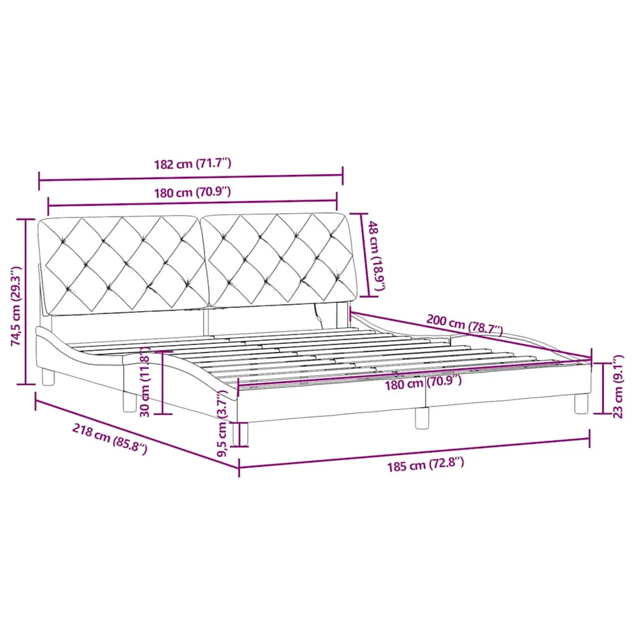 Cadre de lit avec LED sans matelas vert foncé 180x200 cm velours - 15