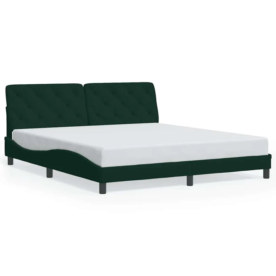 Cadre de lit avec LED sans matelas vert foncé 180x200 cm velours - 5