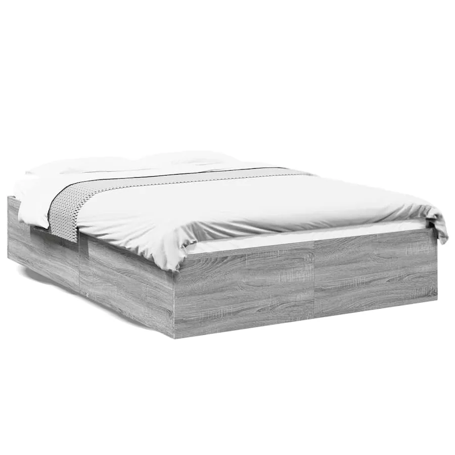 Cadre de lit sans matelas sonoma gris 150x200 cm - 2
