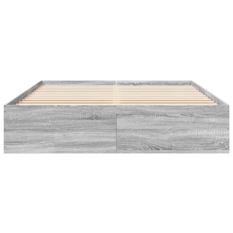 Cadre de lit sans matelas sonoma gris 150x200 cm - 4