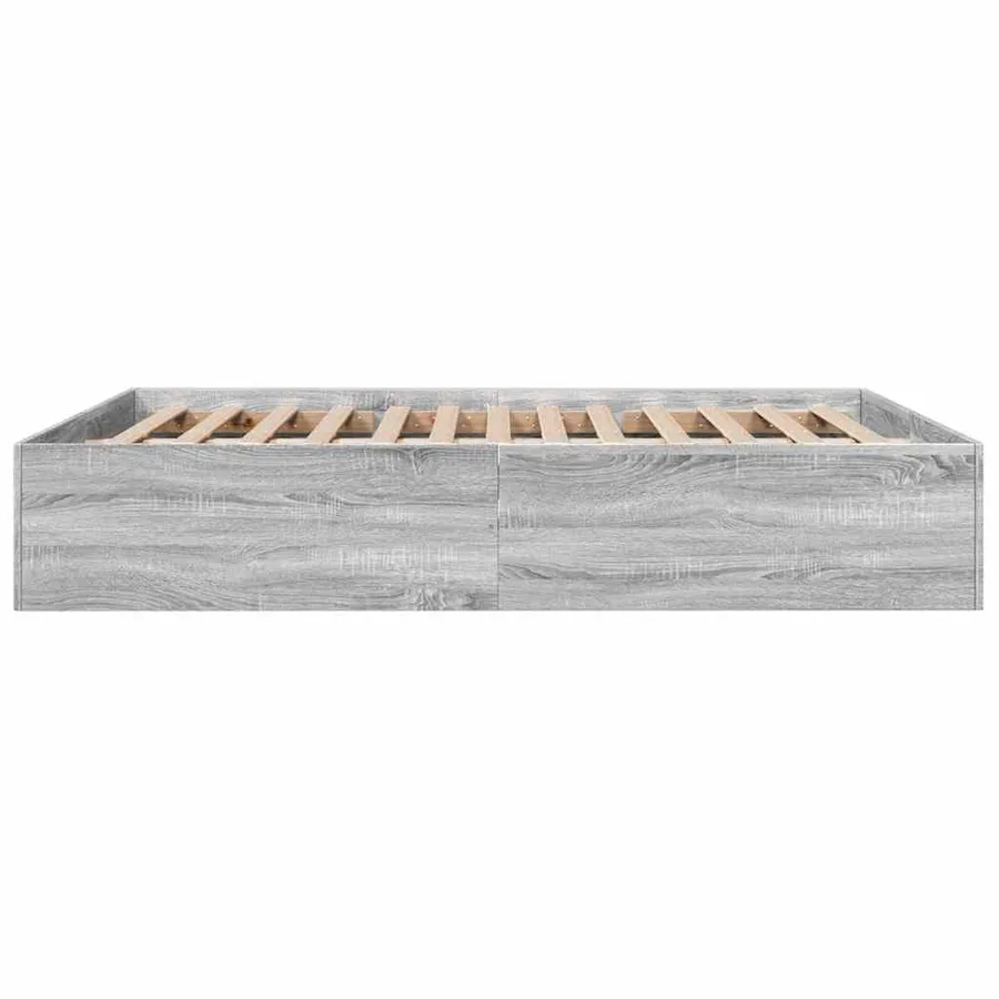 Cadre de lit sans matelas sonoma gris 150x200 cm - 5