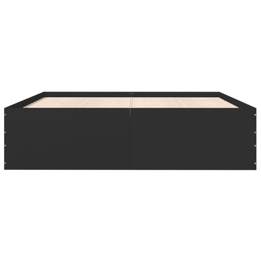 Cadre de lit sans matelas noir 200x200 cm - 4