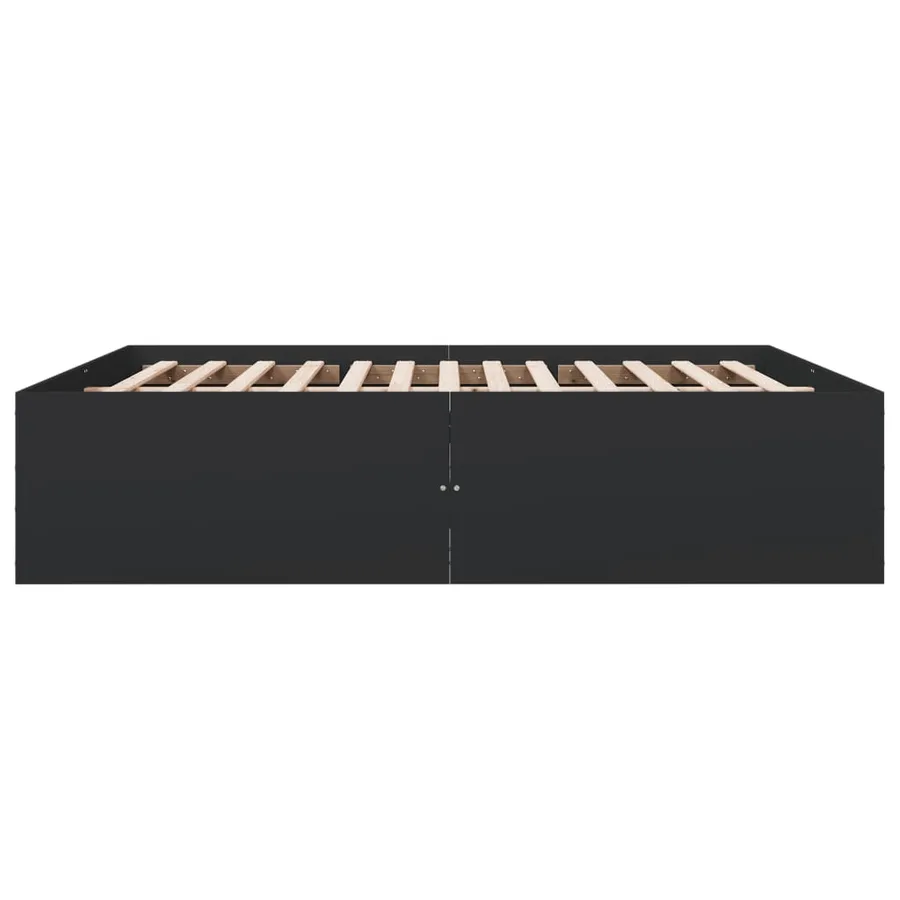 Cadre de lit sans matelas noir 200x200 cm - 5