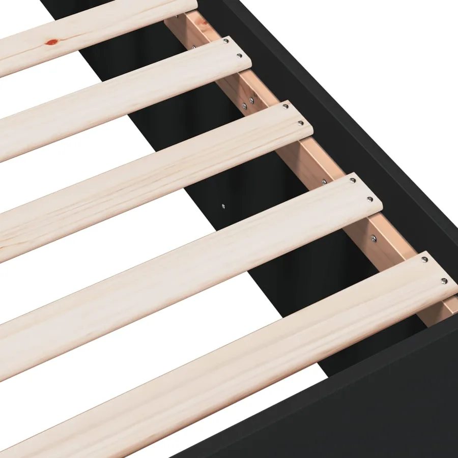 Cadre de lit sans matelas noir 135x190 cm - 7