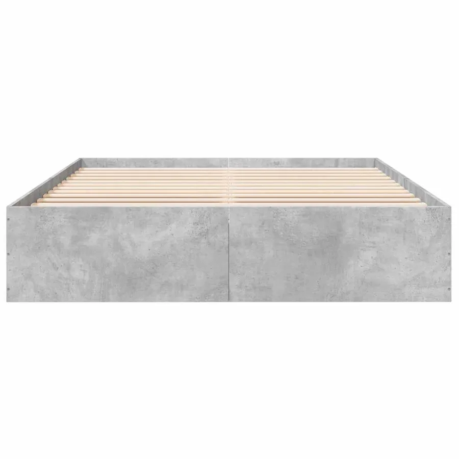Cadre de lit sans matelas gris béton 150x200 cm - 4