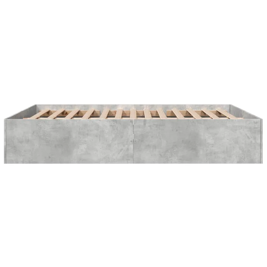 Cadre de lit sans matelas gris béton 150x200 cm - 5