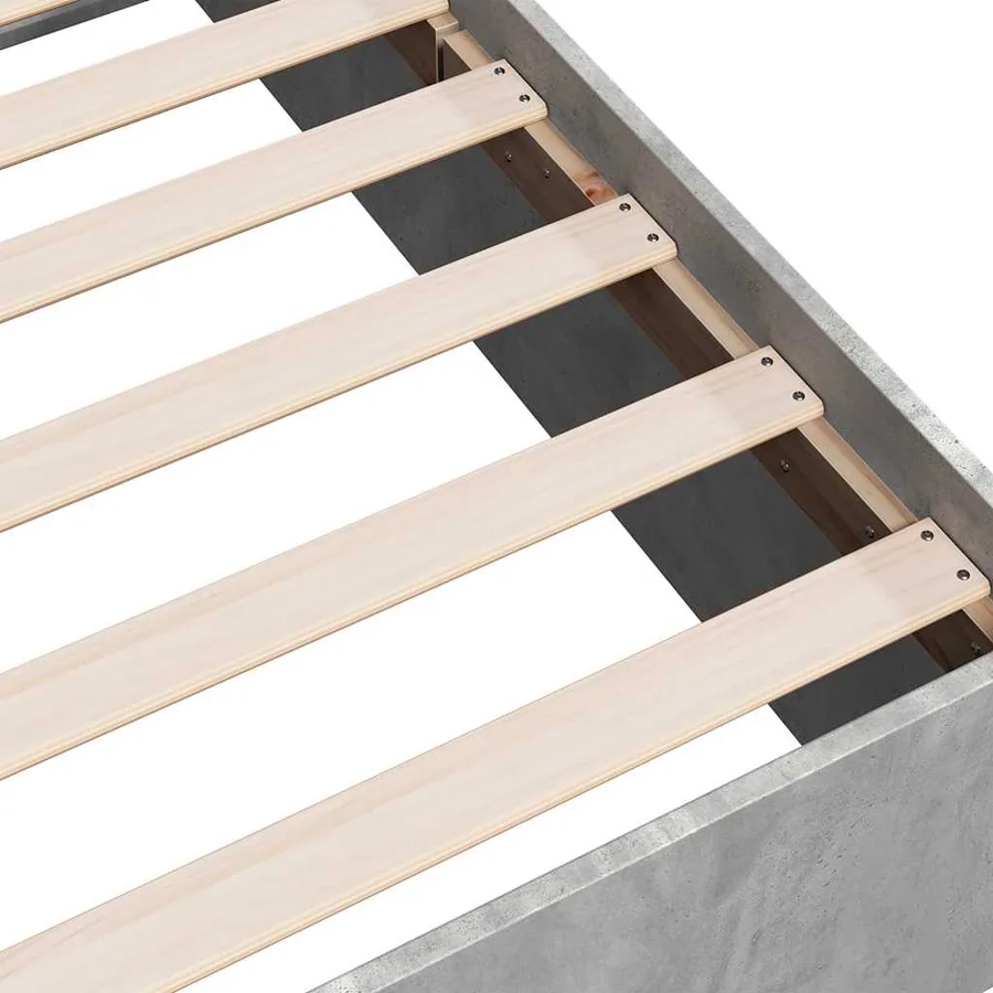 Cadre de lit sans matelas gris béton 150x200 cm - 7