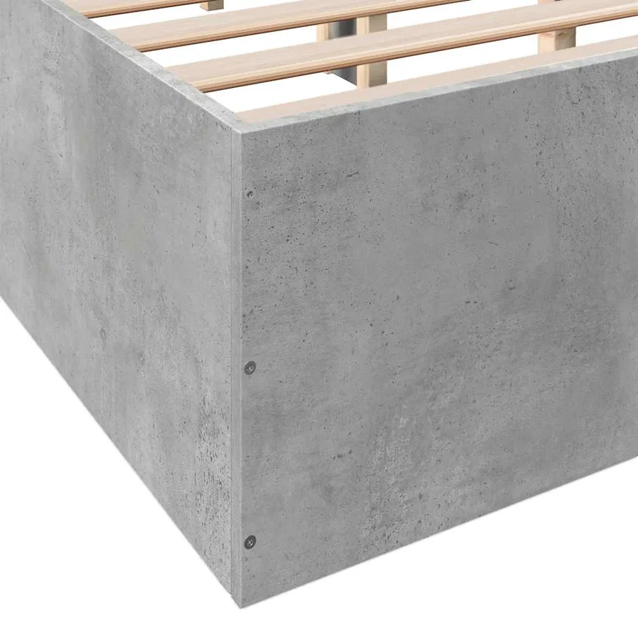 Cadre de lit sans matelas gris béton 150x200 cm - 8