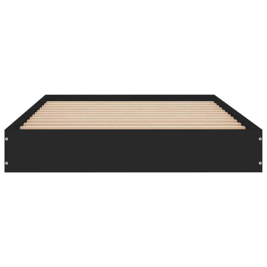 Cadre de lit sans matelas noir 100x200 cm bois d'ingénierie - 4