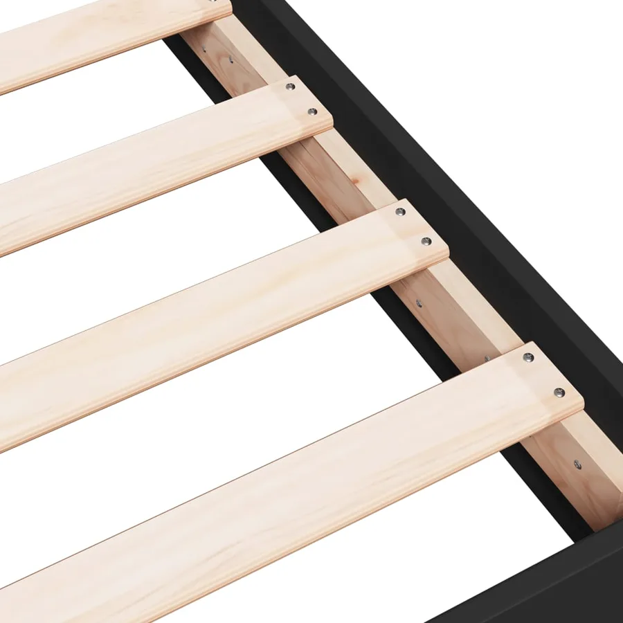 Cadre de lit sans matelas noir 100x200 cm bois d'ingénierie - 7