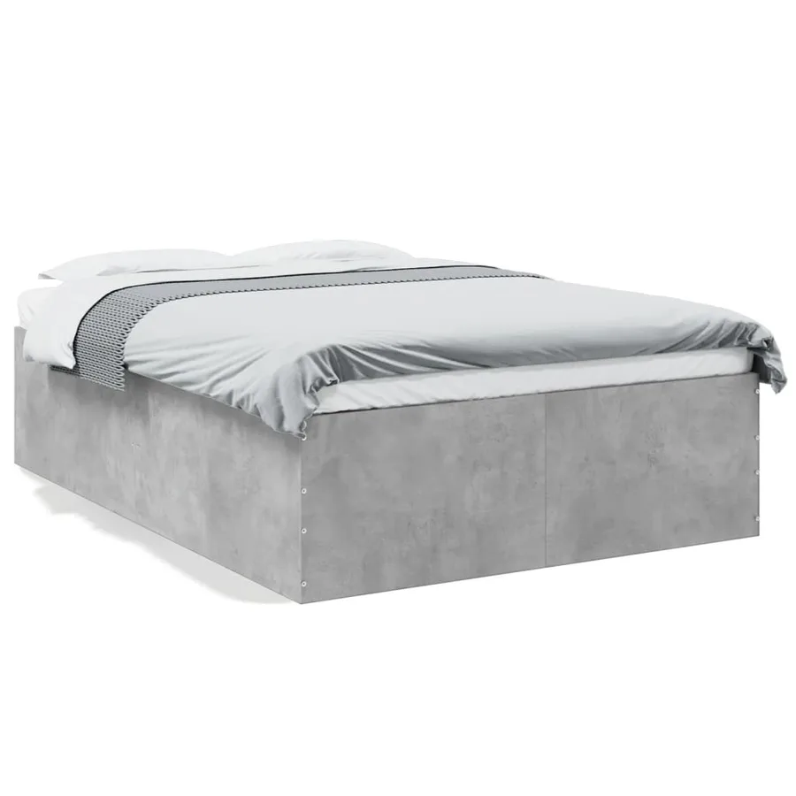 Cadre de lit sans matelas gris béton 135x190 cm - 2