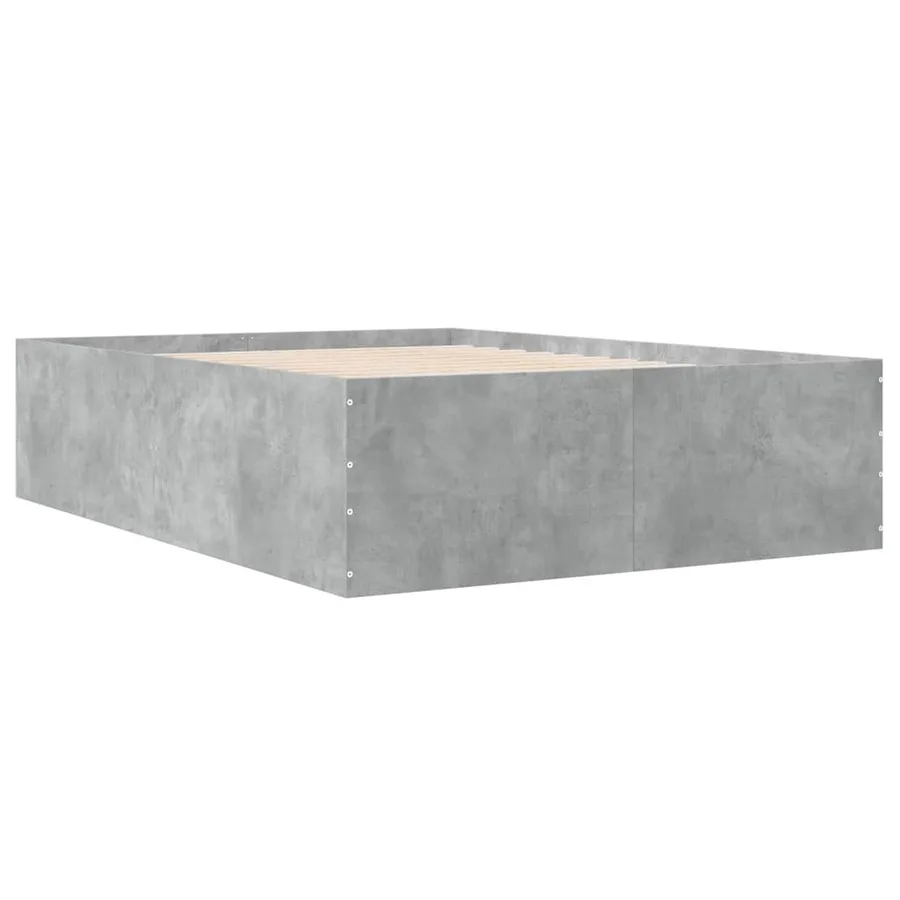 Cadre de lit sans matelas gris béton 135x190 cm - 3