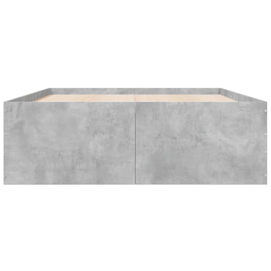 Cadre de lit sans matelas gris béton 135x190 cm - 4