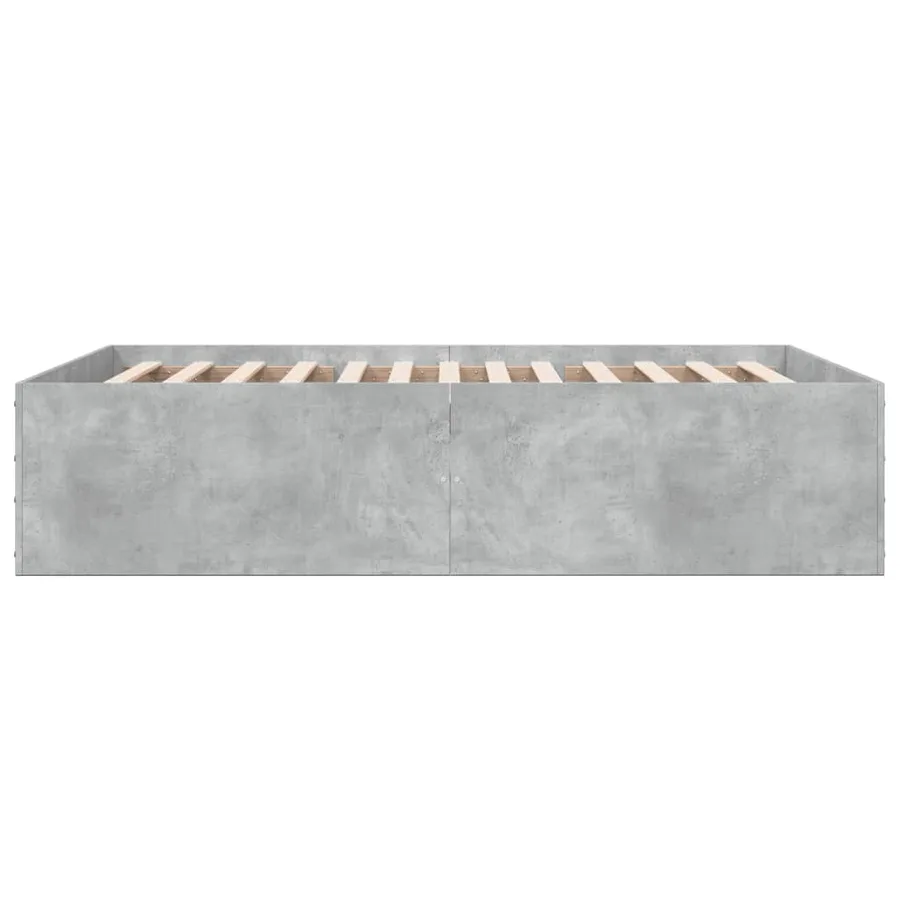 Cadre de lit sans matelas gris béton 135x190 cm - 5