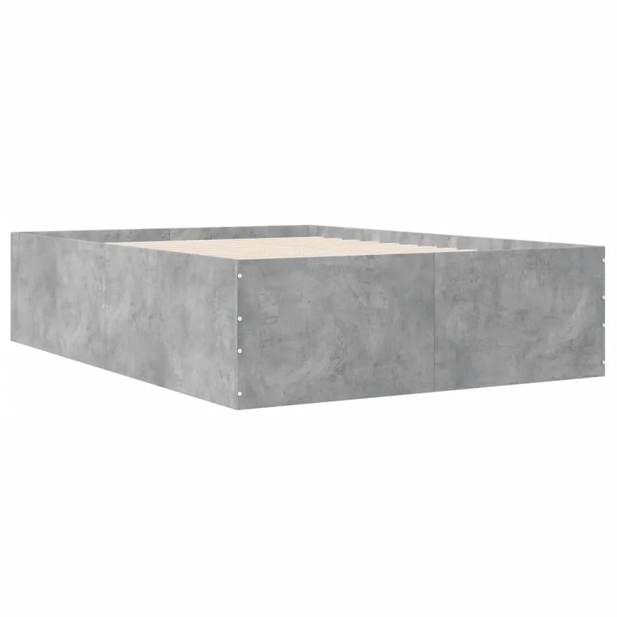 Cadre de lit sans matelas gris béton 135x190 cm - 6