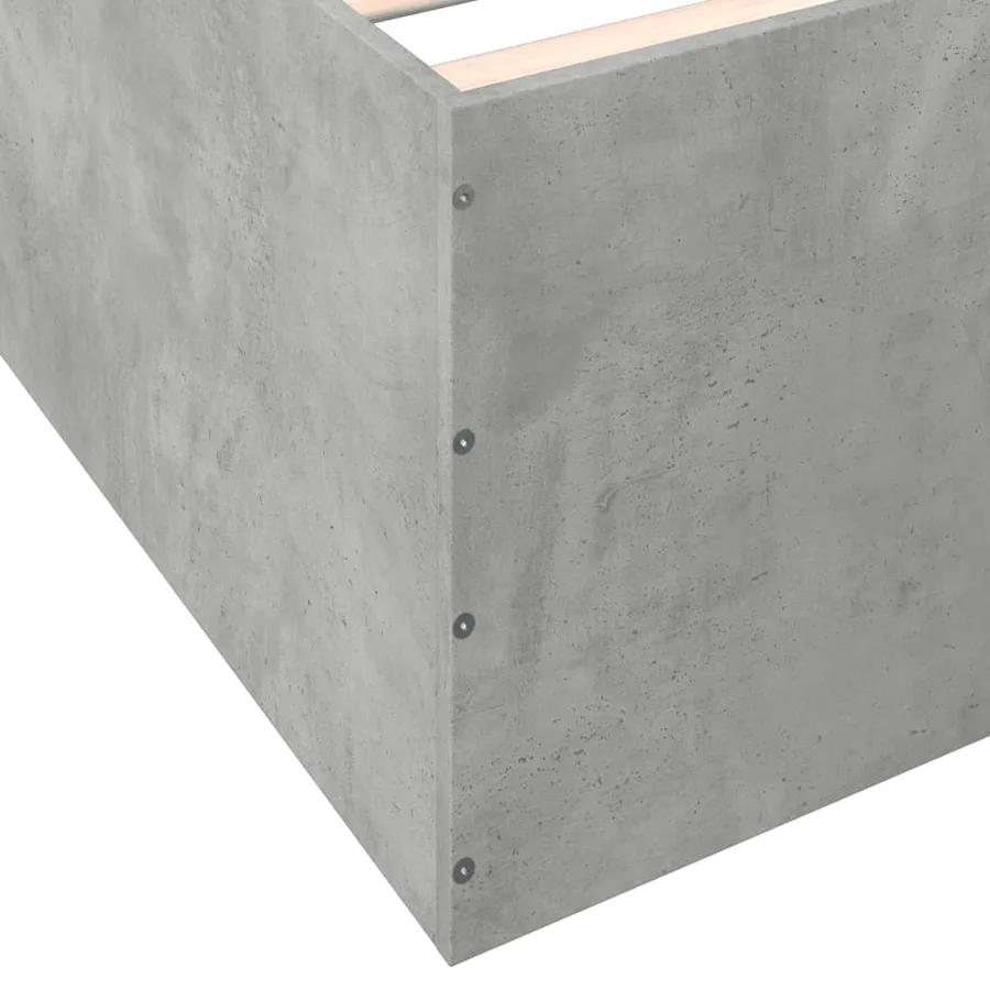 Cadre de lit sans matelas gris béton 135x190 cm - 8