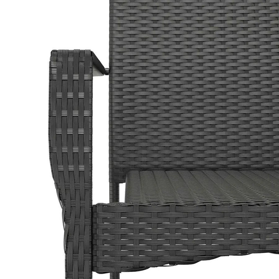 Ensemble à manger de jardin coussins 7pcs Noir Résine tressée - 5