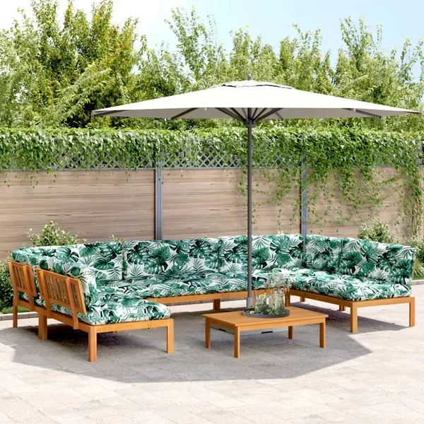 Salon palette de jardin avec coussins 6pcs bois d'acacia massif