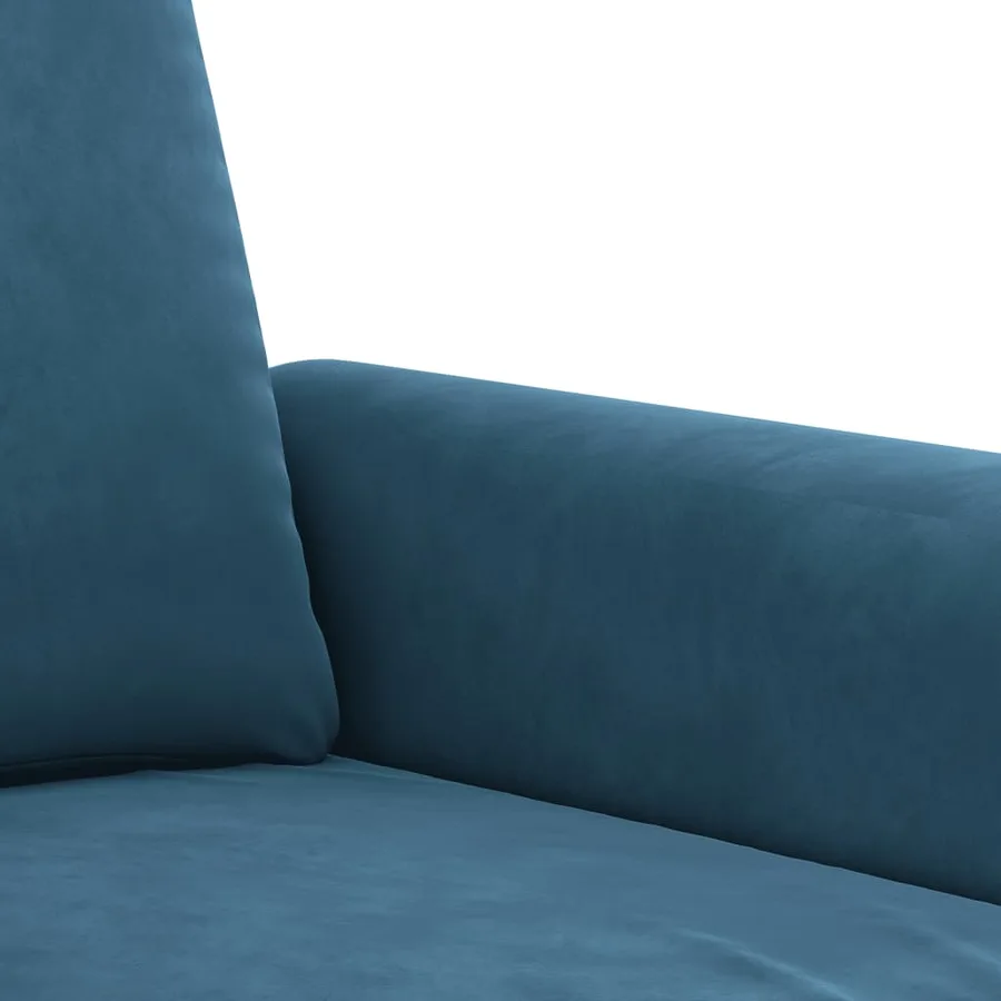 Ensemble de canapés 4 pcs avec coussins bleu velours - 8