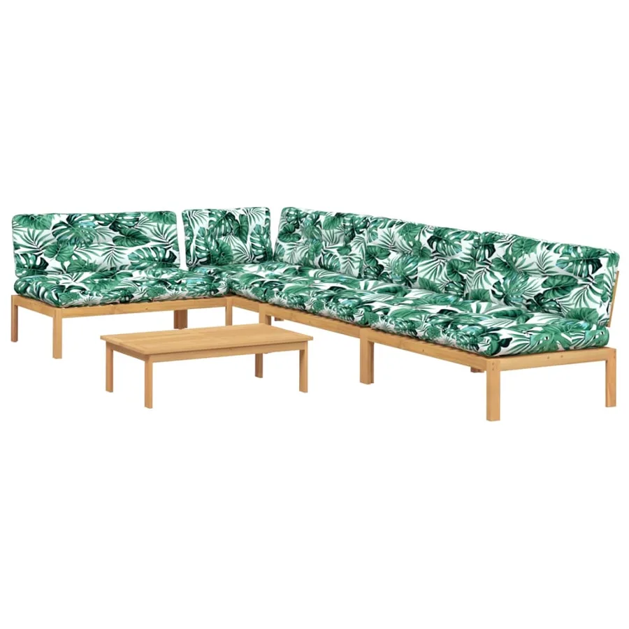 Salon palette de jardin avec coussins 5pcs bois d'acacia massif - 2