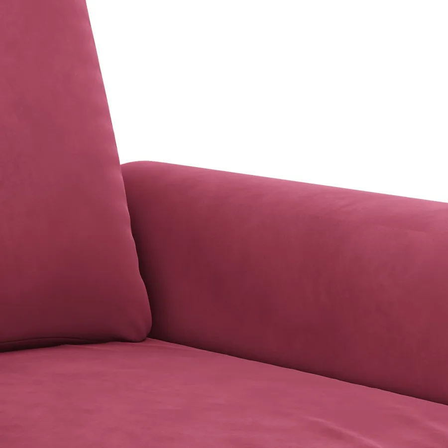 Ensemble de canapés 4 pcs avec coussins Rouge bordeaux Velours - 7
