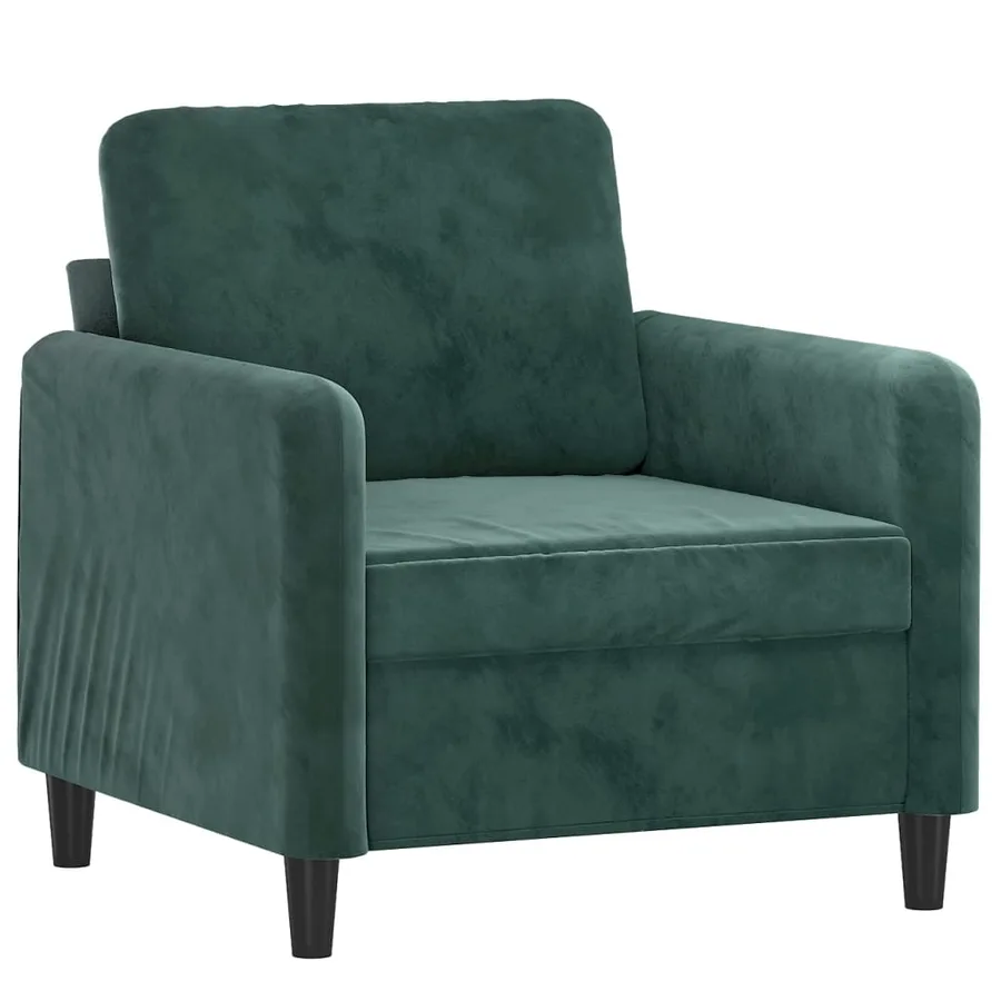 Fauteuil avec repose-pied Vert foncé 60 cm Velours - 4