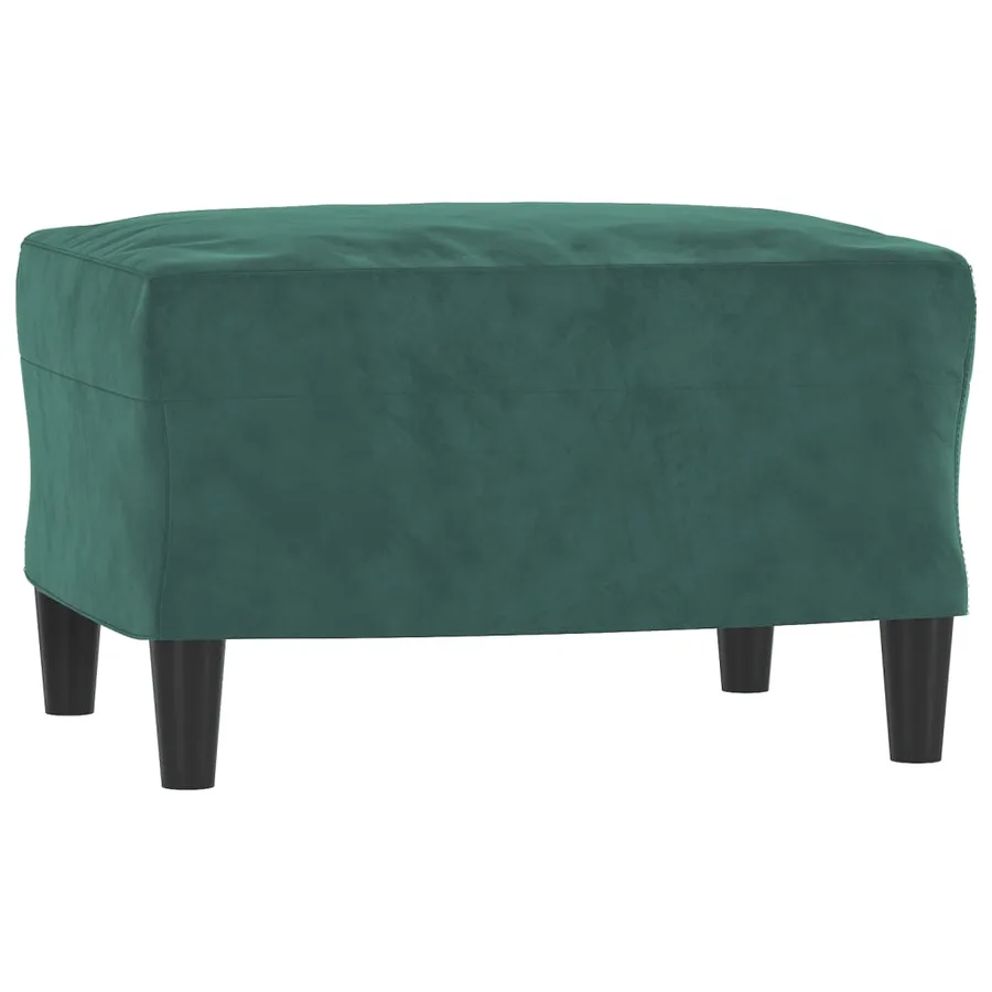 Fauteuil avec repose-pied Vert foncé 60 cm Velours - 5
