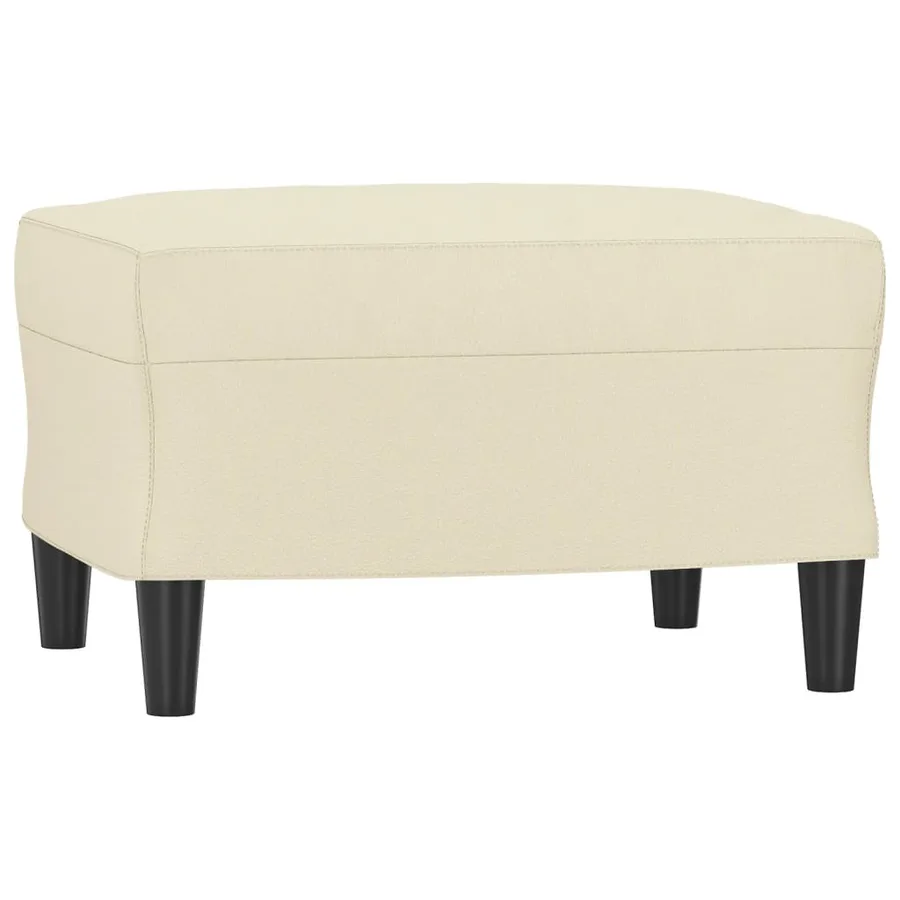 Fauteuil avec repose-pied Crème 60 cm Similicuir - 5