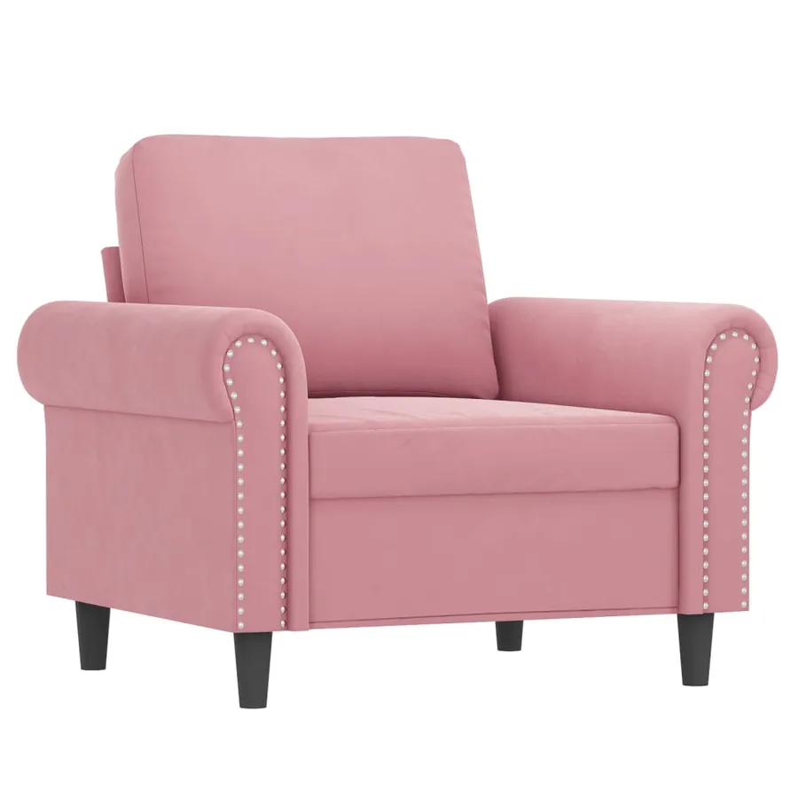 Fauteuil avec repose-pied Rose 60 cm Velours - 4