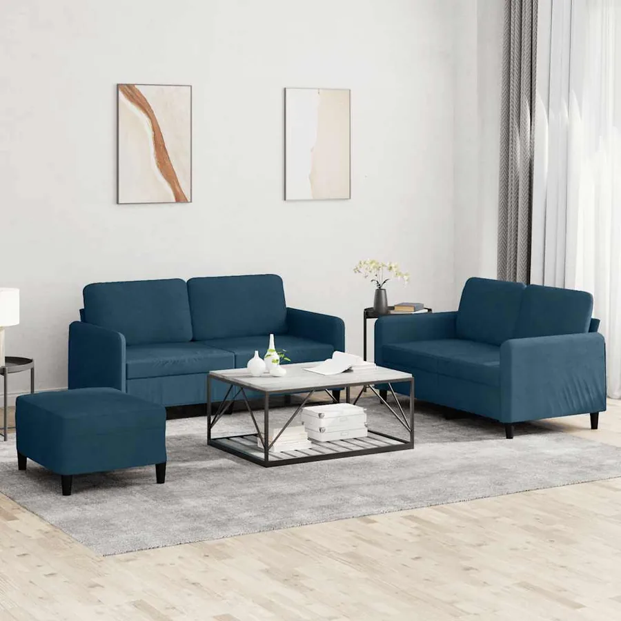 Ensemble de canapés 3 pcs bleu velours