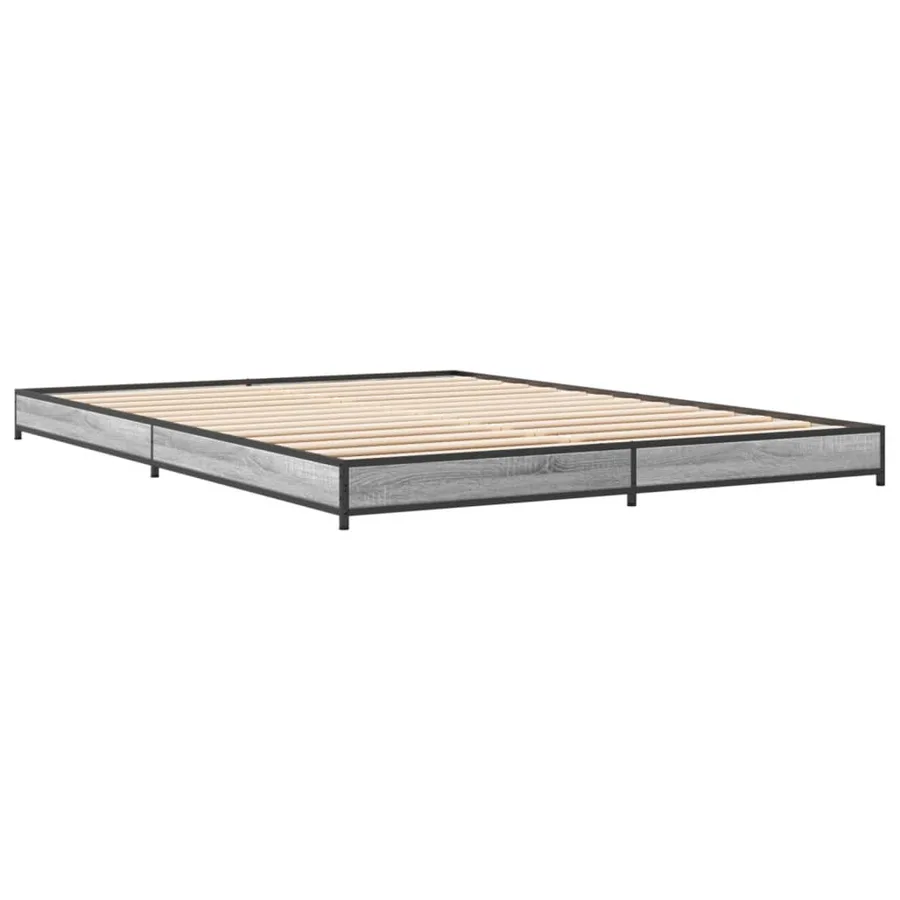 Cadre de lit sans matelas sonoma gris 120x200 cm - 3