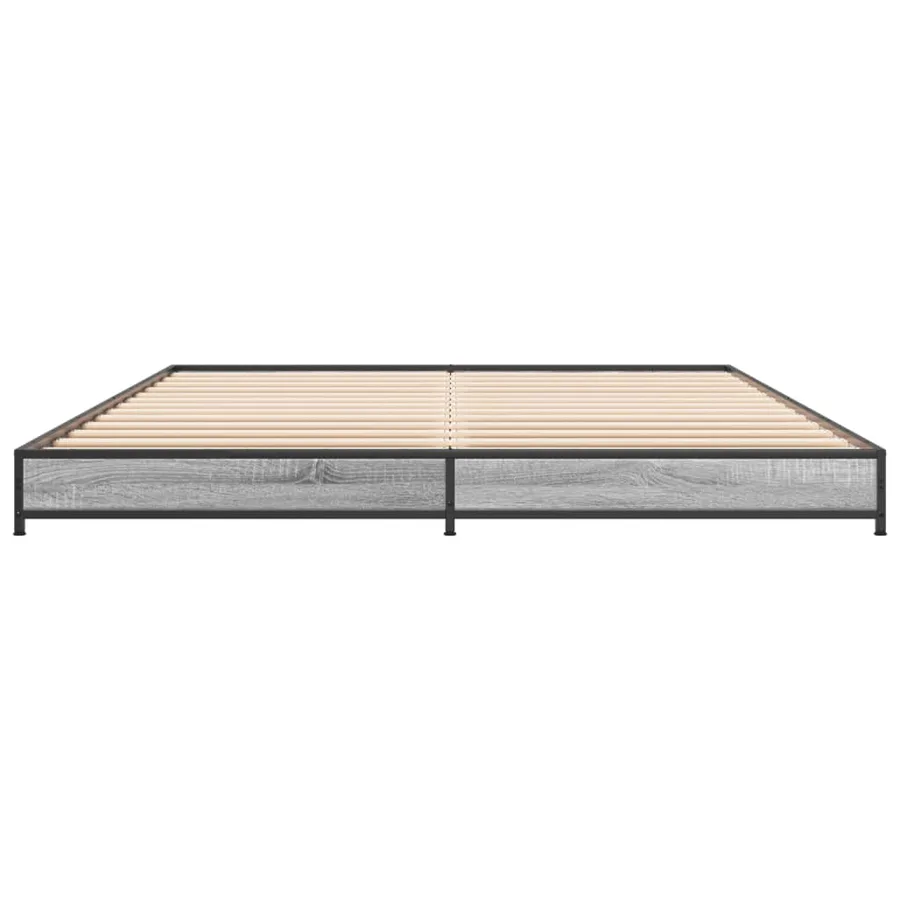 Cadre de lit sans matelas sonoma gris 120x200 cm - 4