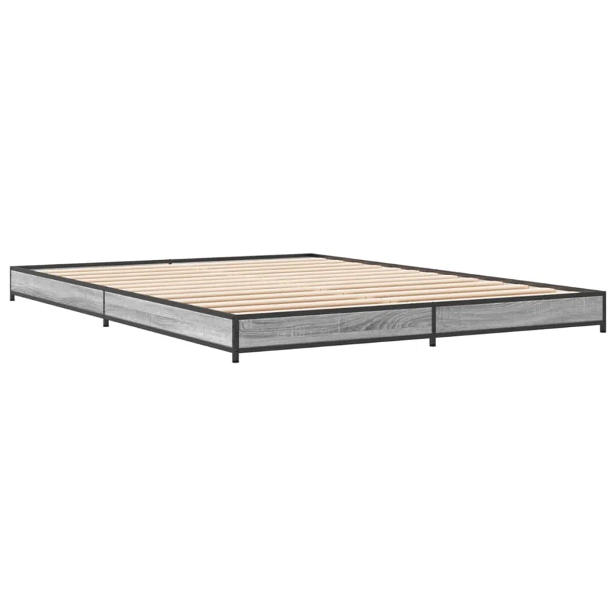 Cadre de lit sans matelas sonoma gris 120x200 cm - 6