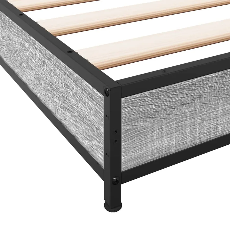 Cadre de lit sans matelas sonoma gris 120x200 cm - 7