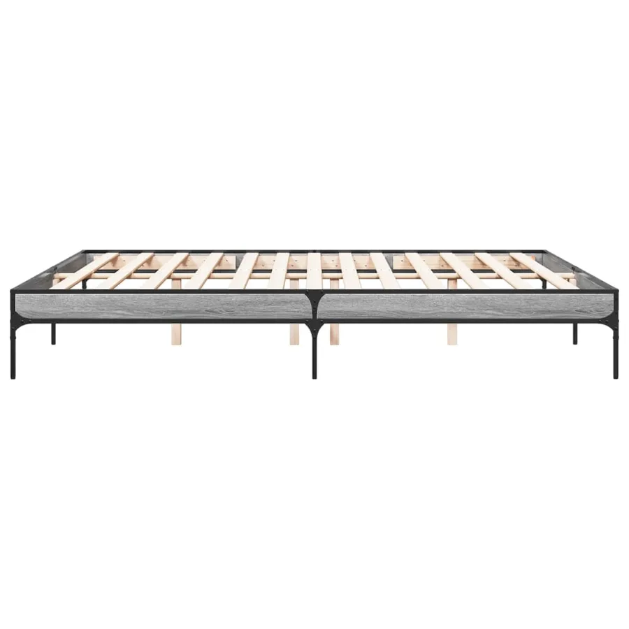 Cadre de lit sans matelas sonoma gris 200x200 cm - 5