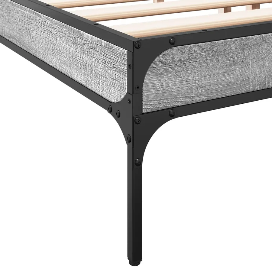 Cadre de lit sans matelas sonoma gris 200x200 cm - 7