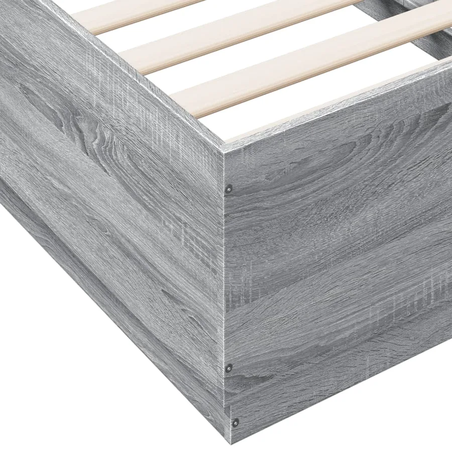 Cadre de lit avec LED sans matelas sonoma gris 90x190 cm - 9