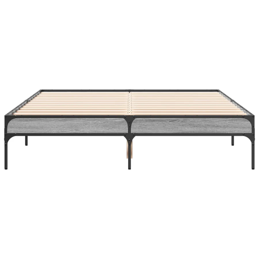 Cadre de lit sans matelas sonoma gris 120x200 cm - 4
