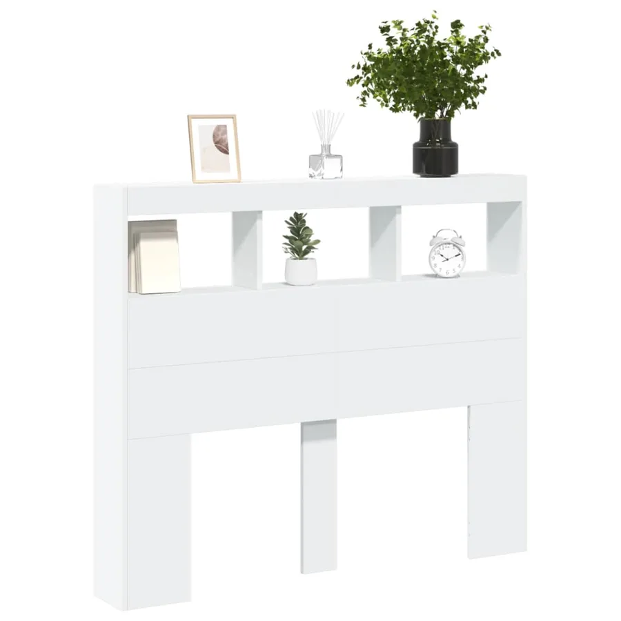 Armoire tête de lit avec LED blanc 120x17x102 cm - 5