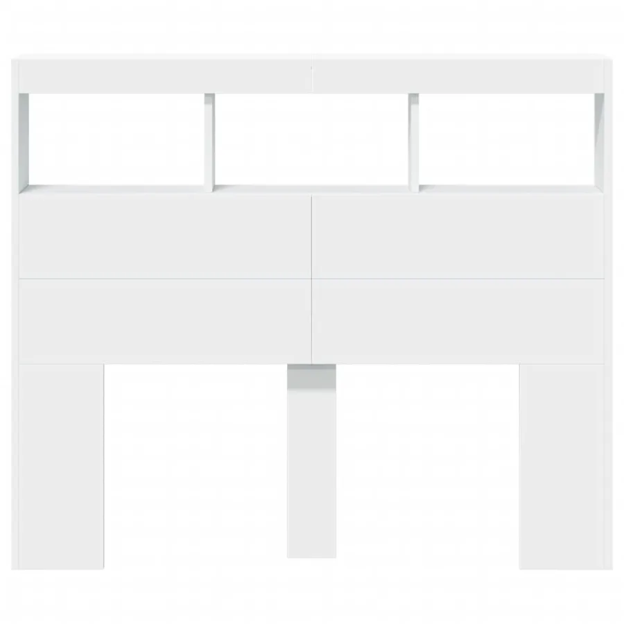 Armoire tête de lit avec LED blanc 120x17x102 cm - 6