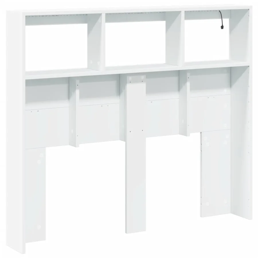 Armoire tête de lit avec LED blanc 120x17x102 cm - 8
